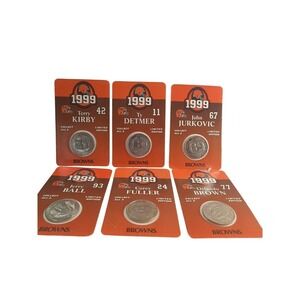 VTG 1999 Cleveland Browns NFL Coins Set of 6 Limited Edition Collectibles‎